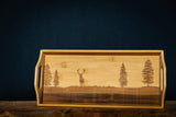 Bamboo Tray with Stag Scene