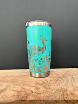 Insulated 20oz Tumbler - Peacock Design