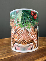 Highland Cow Christmas Mug