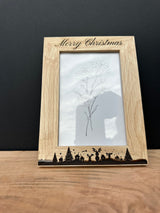 Engraved Natural Wood Photo Frame Small