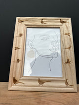 Engraved Natural Wood Photo Frame Large