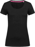 Ladies Fitted Crew Neck T-Shirt with Glitter design - Dressage Designs