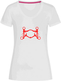 Ladies Fitted V-Neck T-shirt with Glitter design - Dressage Designs