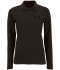 Ladies Long Sleeve Polo (Stealth Black) - Dressage Designs