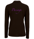 Ladies Long Sleeve Polo with Glitter design - Dressage Designs