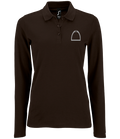 Ladies Long Sleeve Polo with Glitter design - Dressage Designs