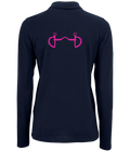 Ladies Long Sleeve Polo with Glitter design - Dressage Designs