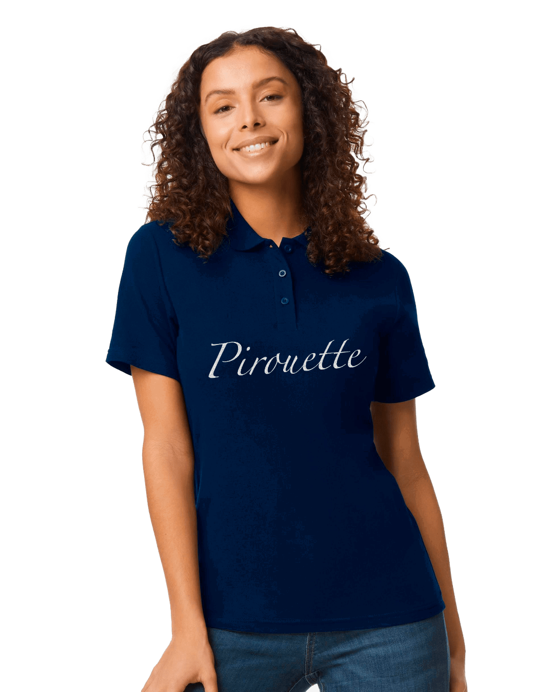 Ladies Polo shirt with Glitter design - Dressage Designs