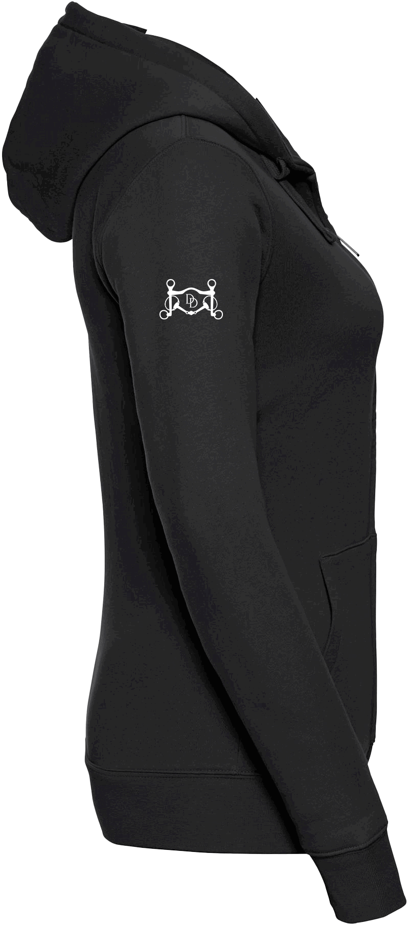 Ladies Zipped hoodie with Glitter design - Dressage Designs