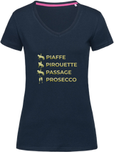 Ladies Fitted V-Neck T-shirt - Dressage & Prosecco