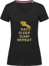 Ladies Fitted V-Neck T-shirt - Jumping