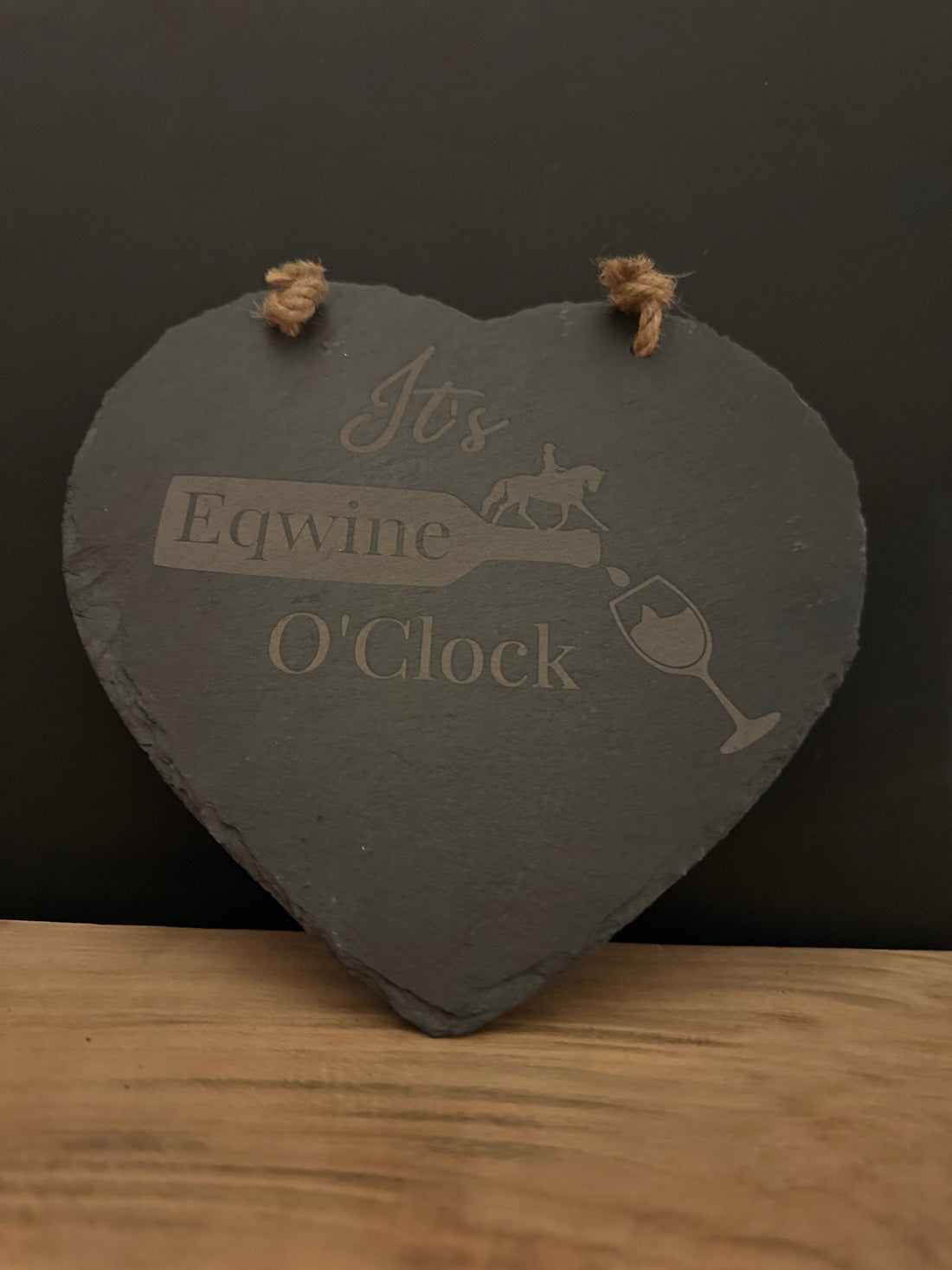 Large Bespoke Engraved Heart Shaped Slate Decoration