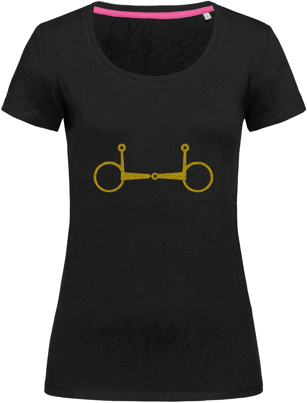 Ladies Fitted Crew Neck T-Shirt with Glitter design - Dressage Designs