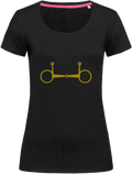 Ladies Fitted Crew Neck T-Shirt with Glitter design - Dressage Designs