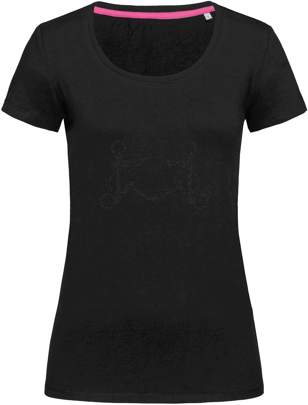 Ladies Fitted Crew Neck T-Shirt with Glitter design - Dressage Designs
