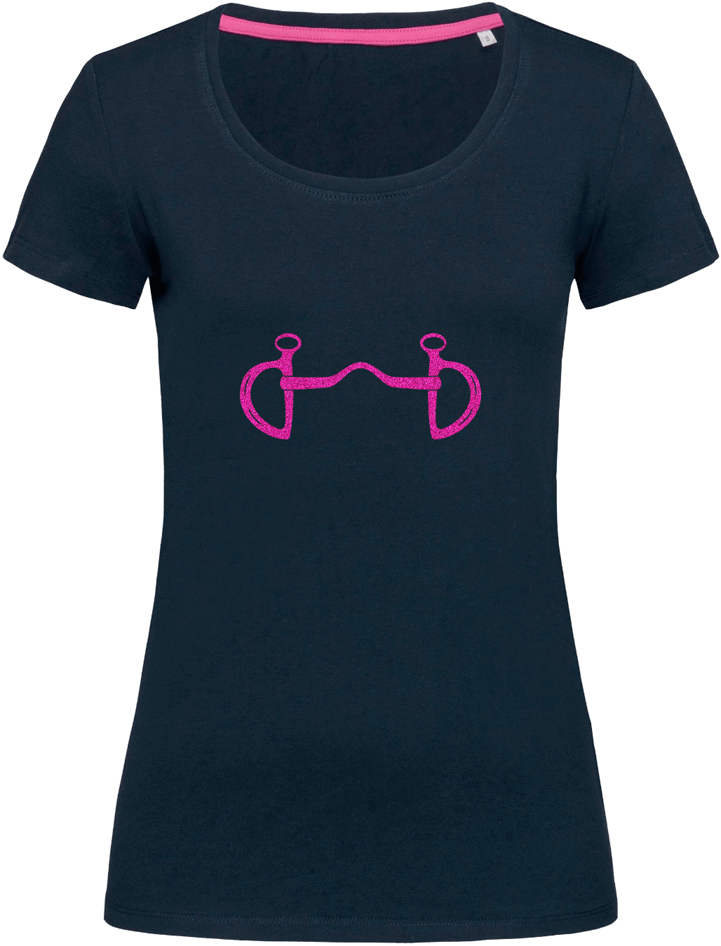 Ladies Fitted Crew Neck T-Shirt with Glitter design - Dressage Designs