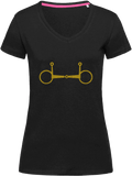 Ladies Fitted V-Neck T-shirt with Glitter design - Dressage Designs