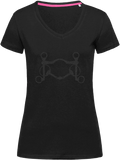 Ladies Fitted V-Neck T-shirt with Glitter design - Dressage Designs