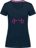 Ladies Fitted V-Neck T-shirt with Glitter design - Dressage Designs
