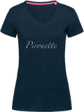 Ladies Fitted V-Neck T-shirt with Glitter design - Dressage Designs