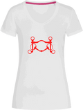 Ladies Fitted V-Neck T-shirt with Glitter design - Dressage Designs