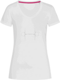 Ladies Fitted V-Neck T-shirt with Glitter design - Dressage Designs