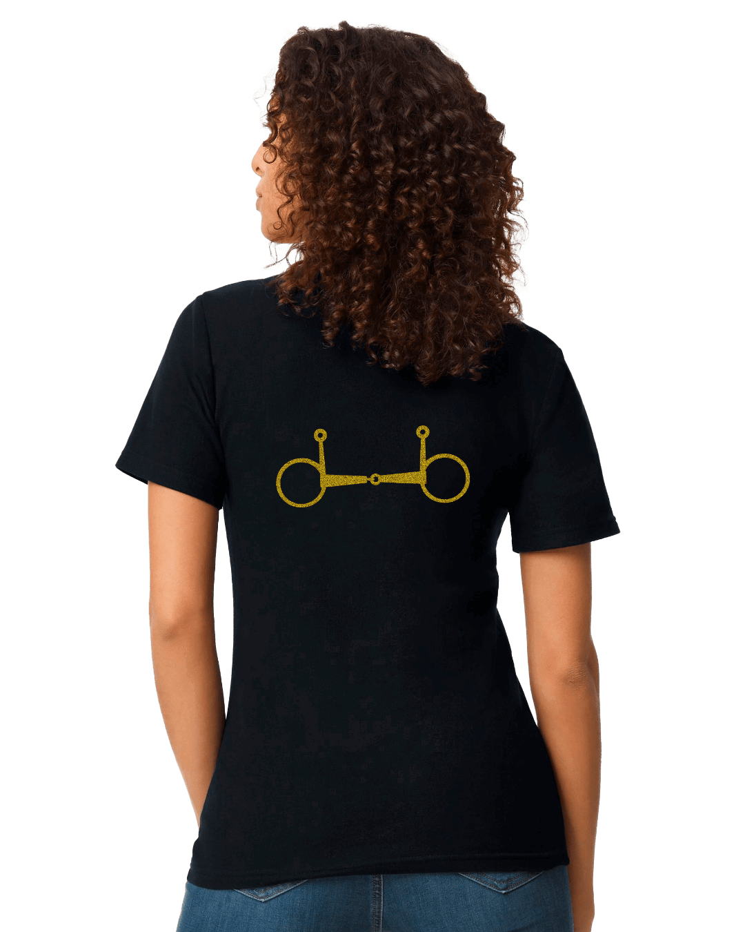 Ladies Polo shirt with Glitter design - Dressage Designs
