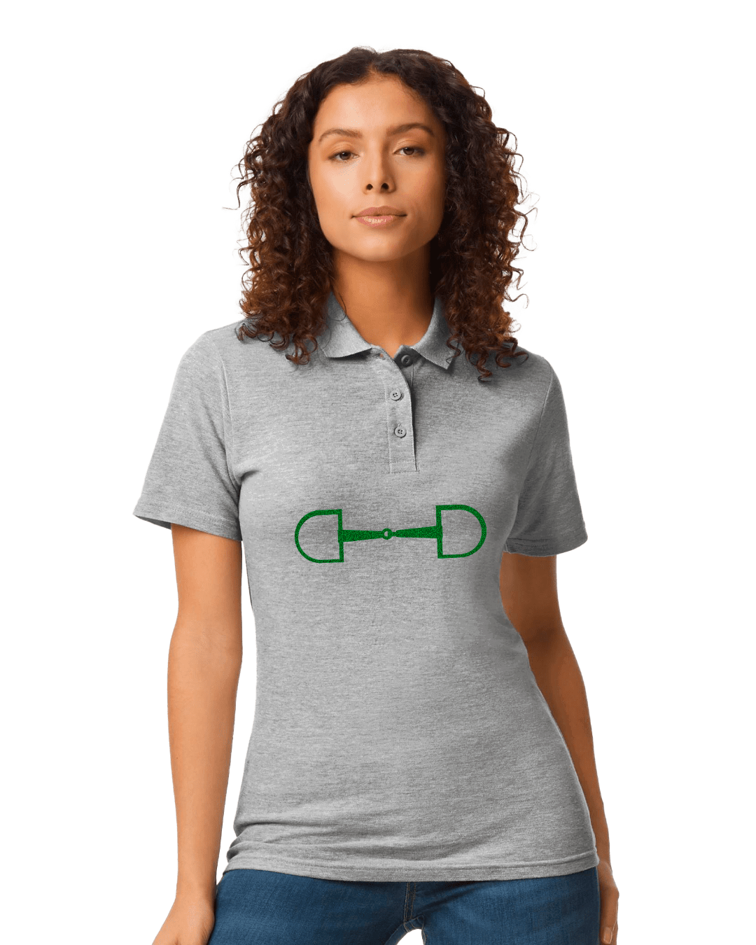 Ladies Polo shirt with Glitter design - Dressage Designs