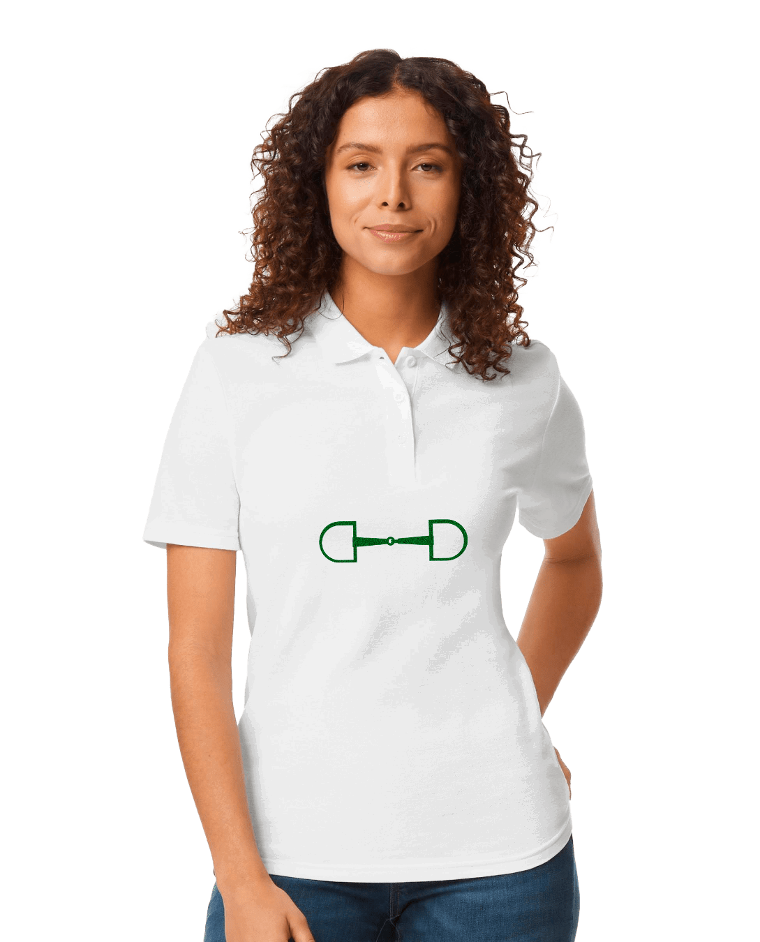 Ladies Polo shirt with Glitter design - Dressage Designs