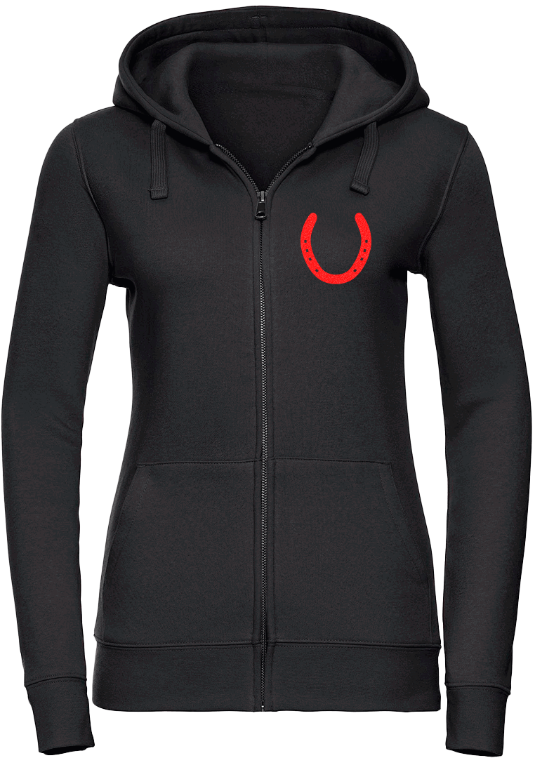 Ladies Zipped hoodie with Glitter design - Dressage Designs