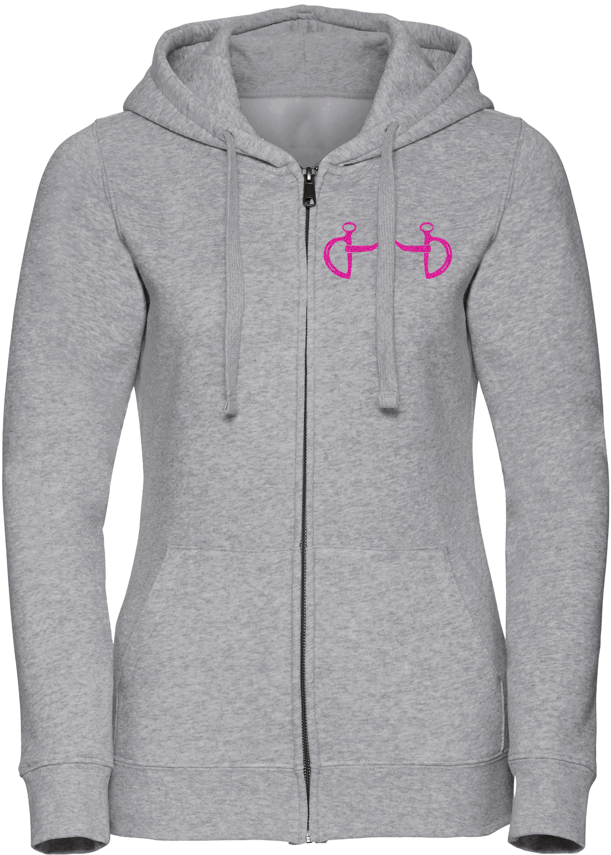Ladies Zipped hoodie with Glitter design - Dressage Designs